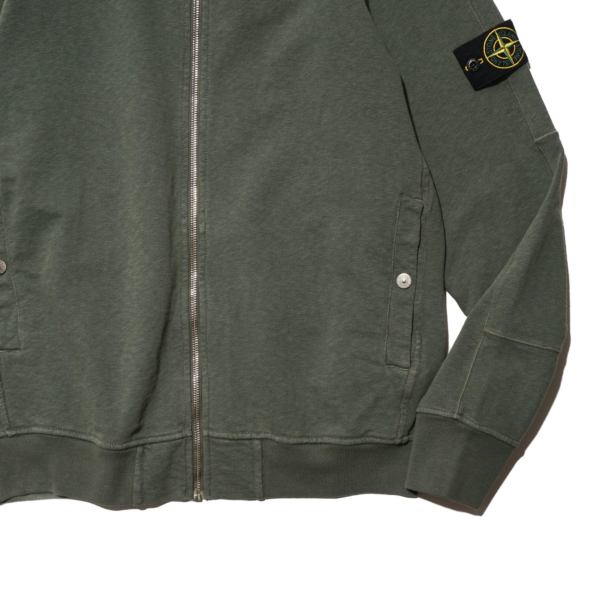 ‘OLD’ TREATMENT HOODED FULL ZIPPER SWEATSHIRT "MUSK" - PLG